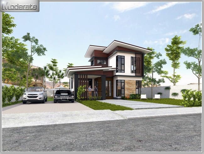 แบบบ้านโมเดิร์นชั้นครึ่ง