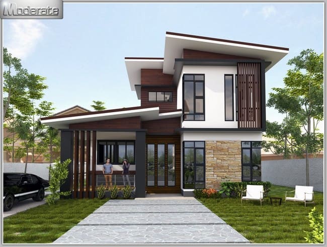 แบบบ้านชั้นครึ่งโมเดิร์น