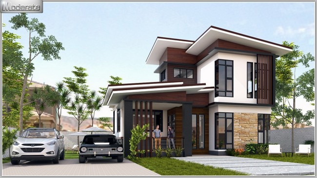 แบบบ้านชั้นครึ่งโมเดิร์น