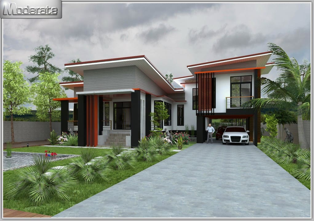 แบบบ้านชั้นเดียวโมเดิร์น