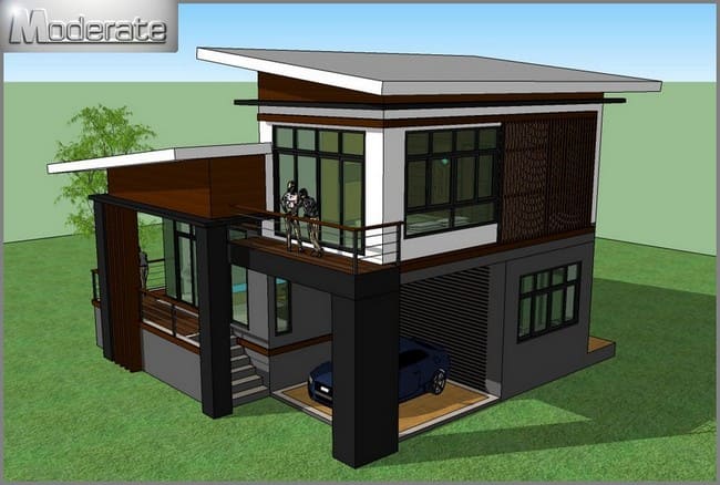 แบบบ้านชั้นครึ่งโมเดิร์น