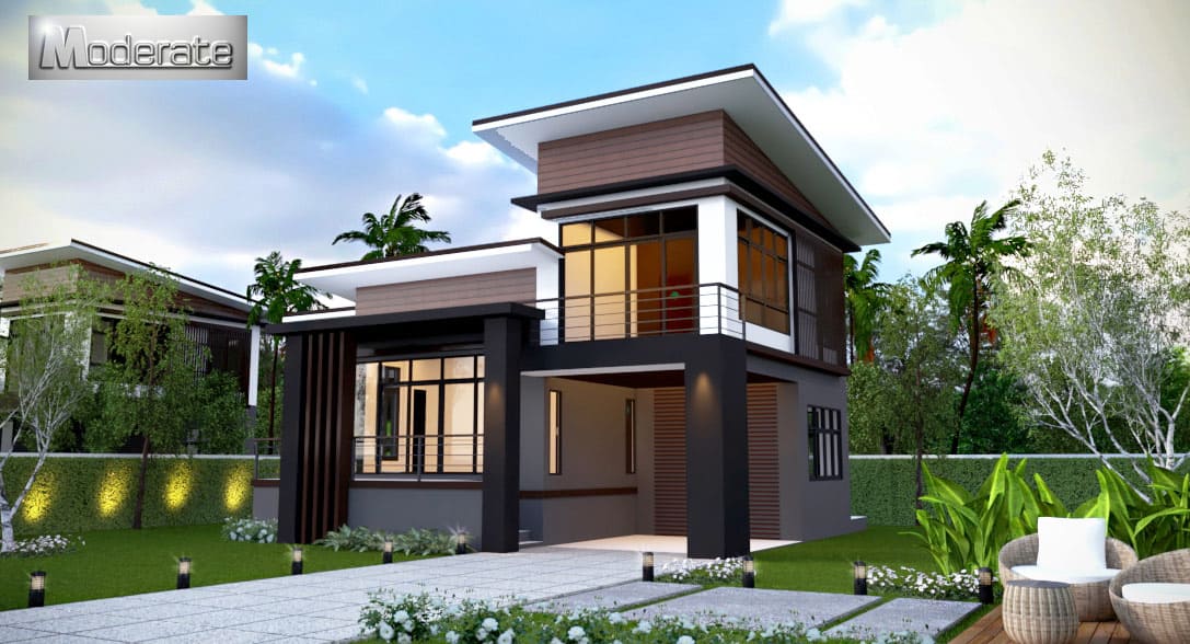 แบบบ้านโมเดิร์นมีที่จอดรถ