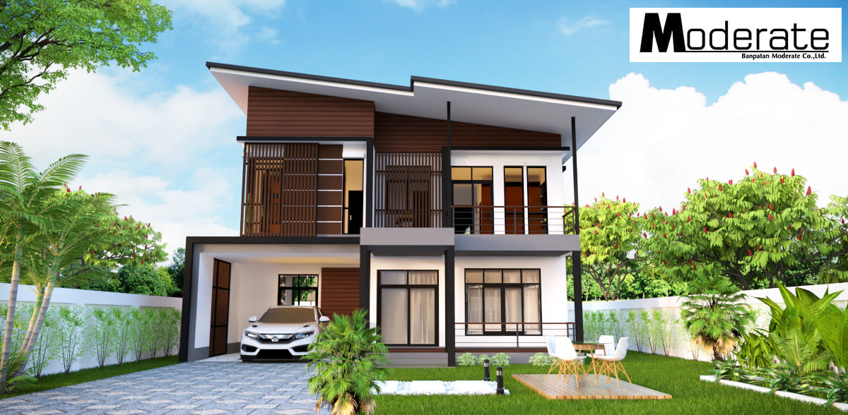 แบบบ้านสองชั้นสไตล์โมเดิร์น